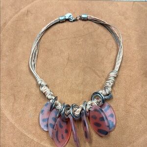 Pink and Brown Beaded Necklace